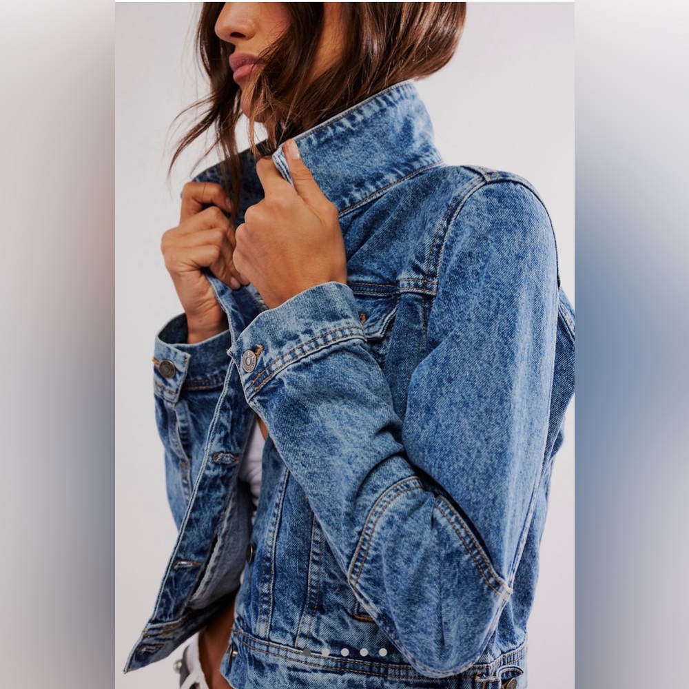 Free People Rumors Light Indigo Jean Jacket NWOT